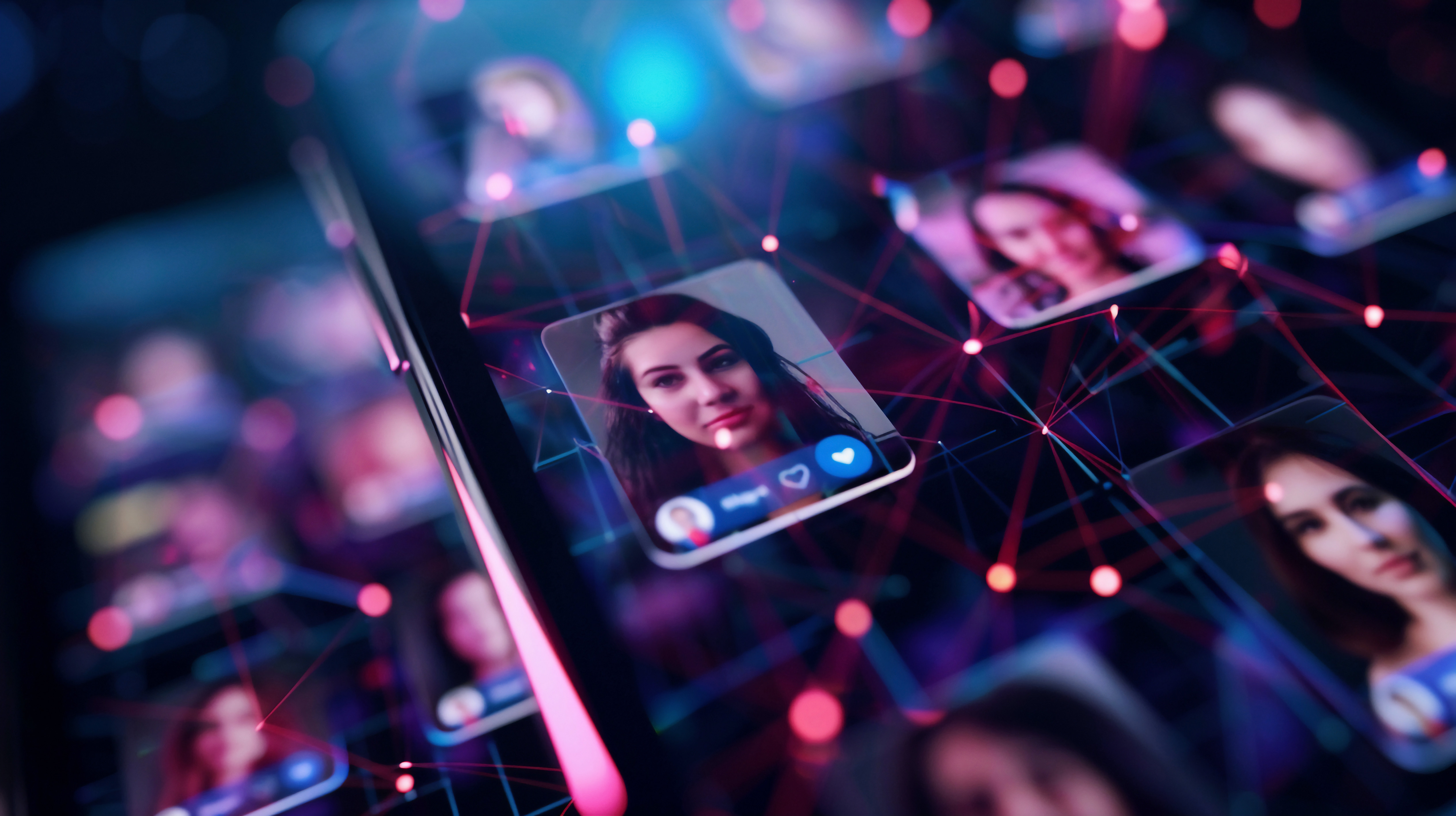 una foto de una chica en un telefono celular con una foto de un chico en ella